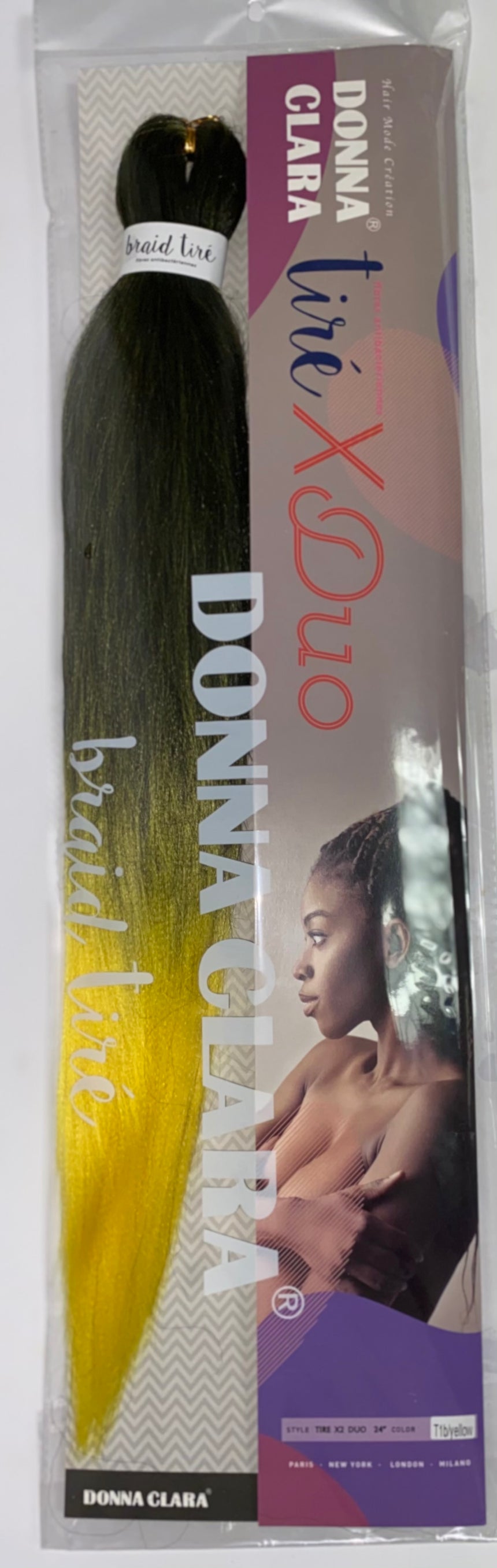 DONNA CLARA BRAID TIRÉ DUO 24p COULEUR  T1B/YELLOW